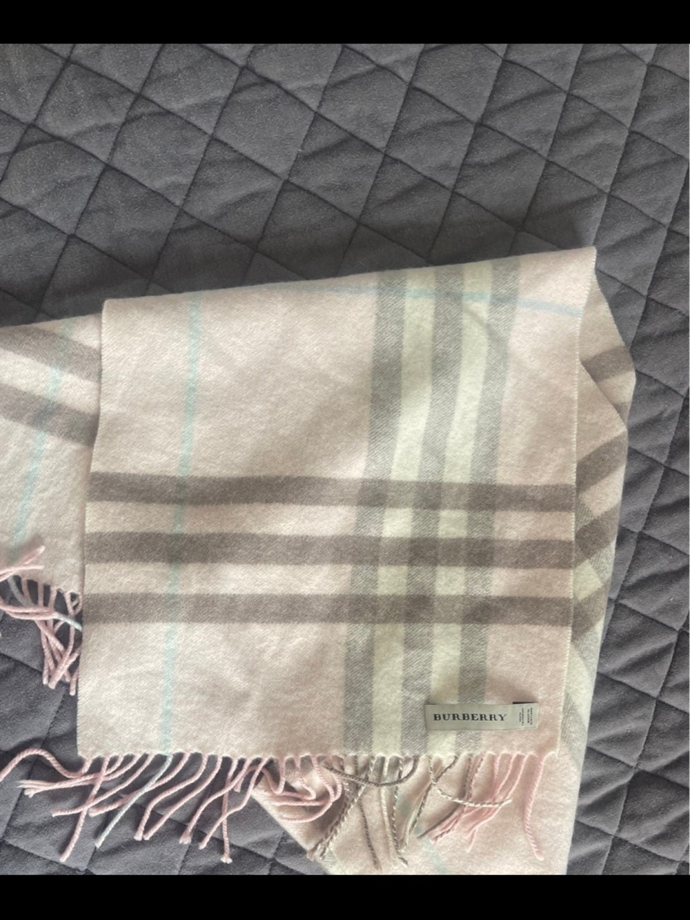 Burberry Pink, Cream & Gray Pastel Check Scarf